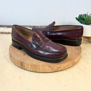 Bass Weejuns Burgundy Leather Penny Loafers Women’s 7.5M Classic Preppy